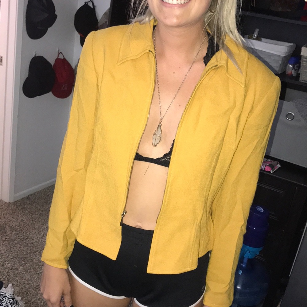 Yellow blazer jacket